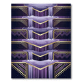 Art Deco Violet Golden Waterfall Geometric Rug