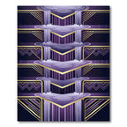 Art Deco Violet Golden Waterfall Geometric Rug