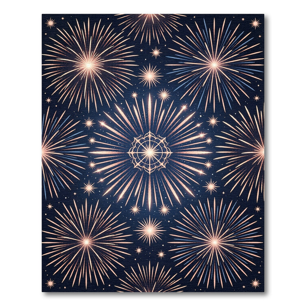 Celestial Golden Fireworks Starry Sky Rug