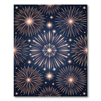 Celestial Golden Fireworks Starry Sky Rug