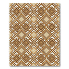 Brown Geometric Interlocking Square Rug