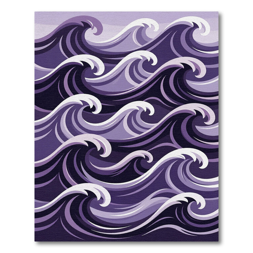 Deep Purple Abstract Rolling Waves Rug