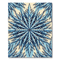 Icy Blue Frost Crystal Snowflake Rug