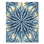 Icy Blue Frost Crystal Snowflake Rug