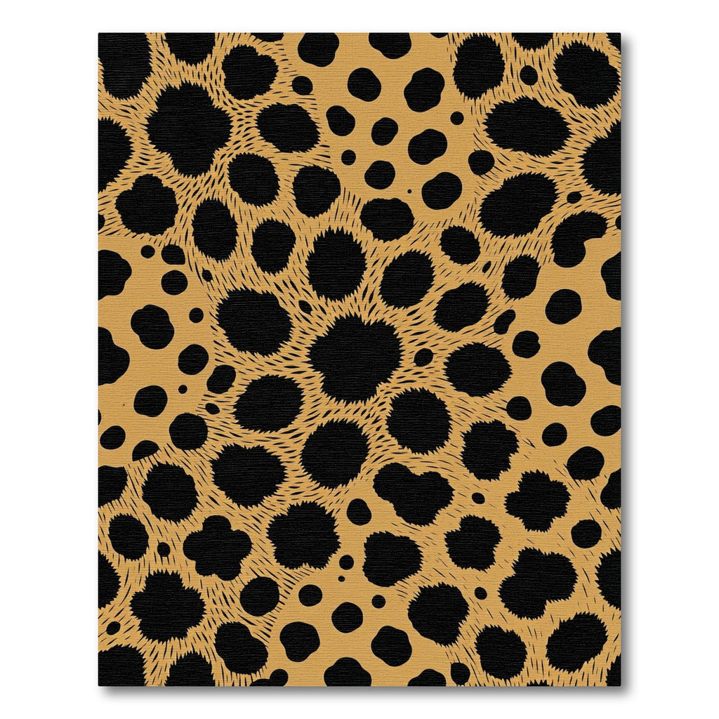 Golden Black Spotted Cheetah Print Rug