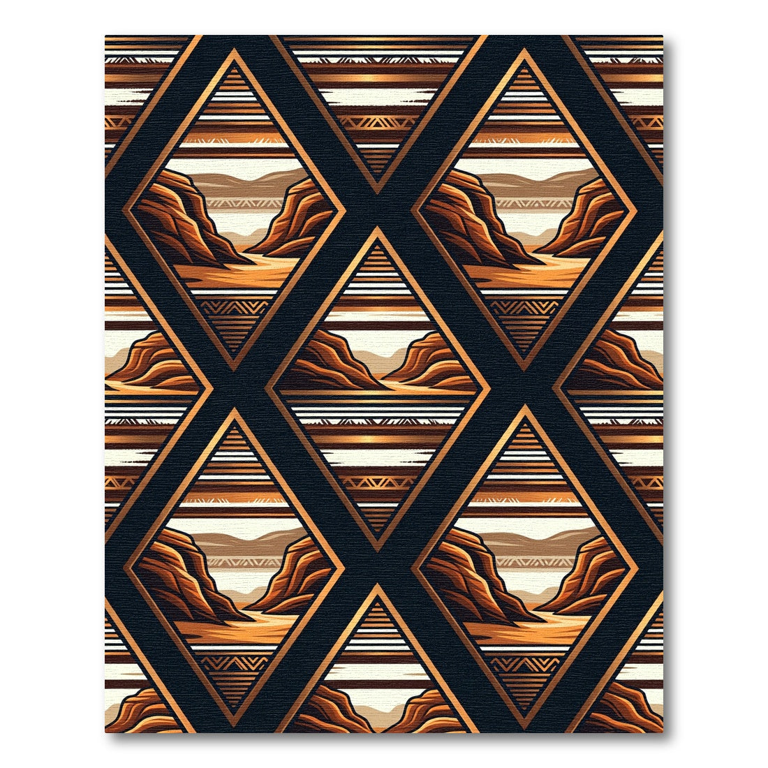 Geometric Copper Canyon Landscape Rug