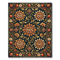 Midnight Amber Floral Pomegranate Medallion Rug