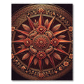 Crimson Floral Medallion Paisley Compass Rug