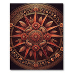 Crimson Floral Medallion Paisley Compass Rug