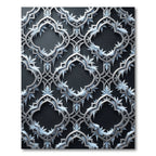 Frosted Silver Gothic Trellis Scroll Rug