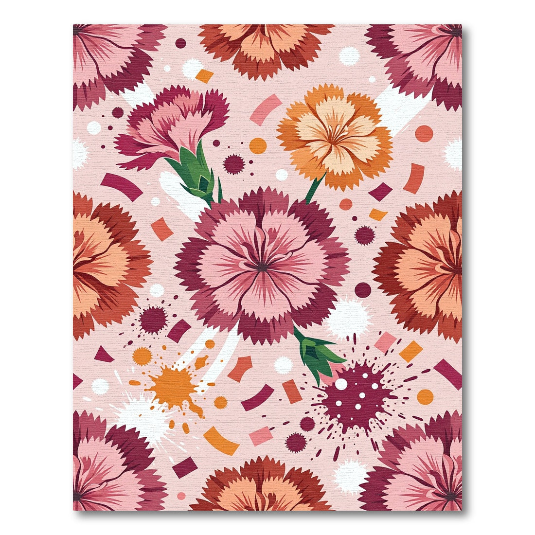 Pink Floral Scatter Confetti Rug