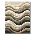 Modern Neutral Flowing Abstract Wave Rug