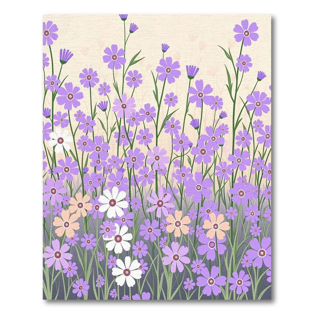Lavender Meadow Wildflower Landscape Rug