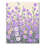 Lavender Meadow Wildflower Landscape Rug