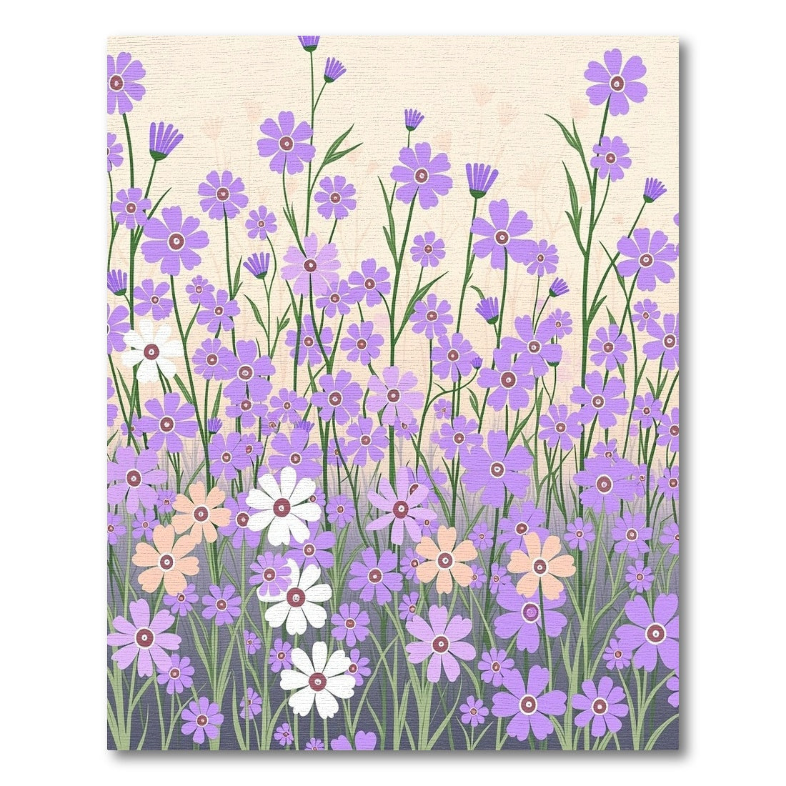 Lavender Meadow Wildflower Landscape Rug