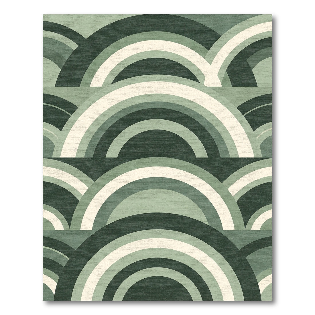 Sage Green Mid-Century Arch Geometry Rug