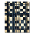 Navy Beige Plaid Windowpane Rug