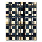 Navy Beige Plaid Windowpane Rug