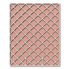 Blush Pink Intersecting Diamond Grid Rug