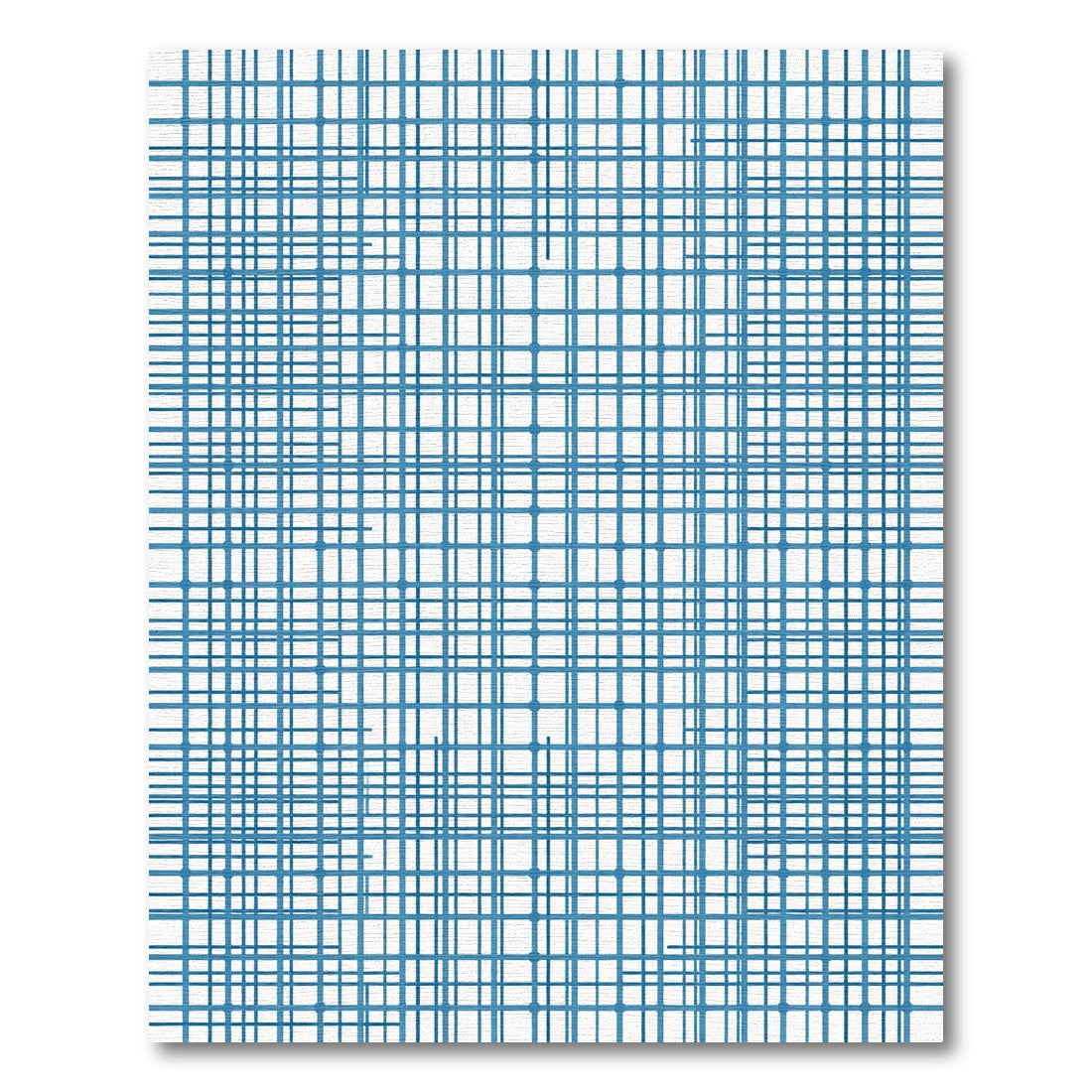 Blue Structured Linear Grid Rug