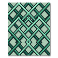 Modern Emerald Green Interlocking Geometric Links Rug