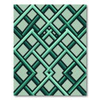 Modern Emerald Green Interlocking Geometric Links Rug