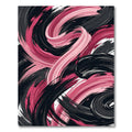 Bold Abstract Pink and Black Swirl Rug