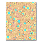 Whimsical Yellow Blue Flower Circles Rug