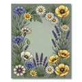 Botanical Wildflower Meadow Sage Green Rug