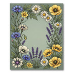 Botanical Wildflower Meadow Sage Green Rug