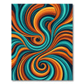 Swirling Teal and Amber Abstract Flow Rug