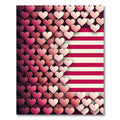 Pink Heart Stripes Composition Rug