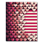 Pink Heart Stripes Composition Rug