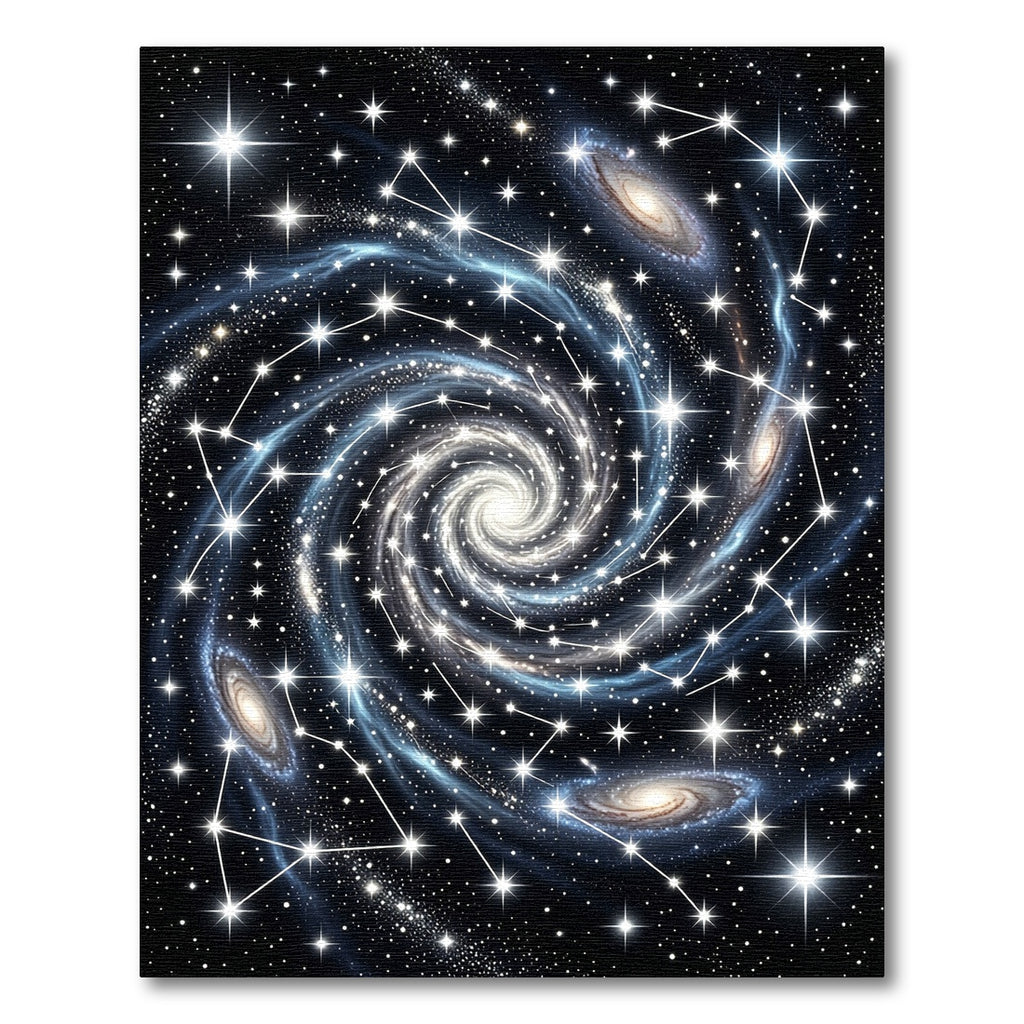 Cosmic Swirling Nebula Starry Night Rug