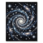 Cosmic Swirling Nebula Starry Night Rug