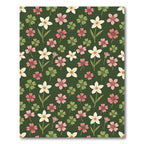 Botanical Clover and White Flower Forest Rug