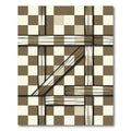 Brown White Checkered Intersecting Lines Rug