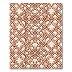 Copper Lattice Quatrefoil Geometric Weave Rug