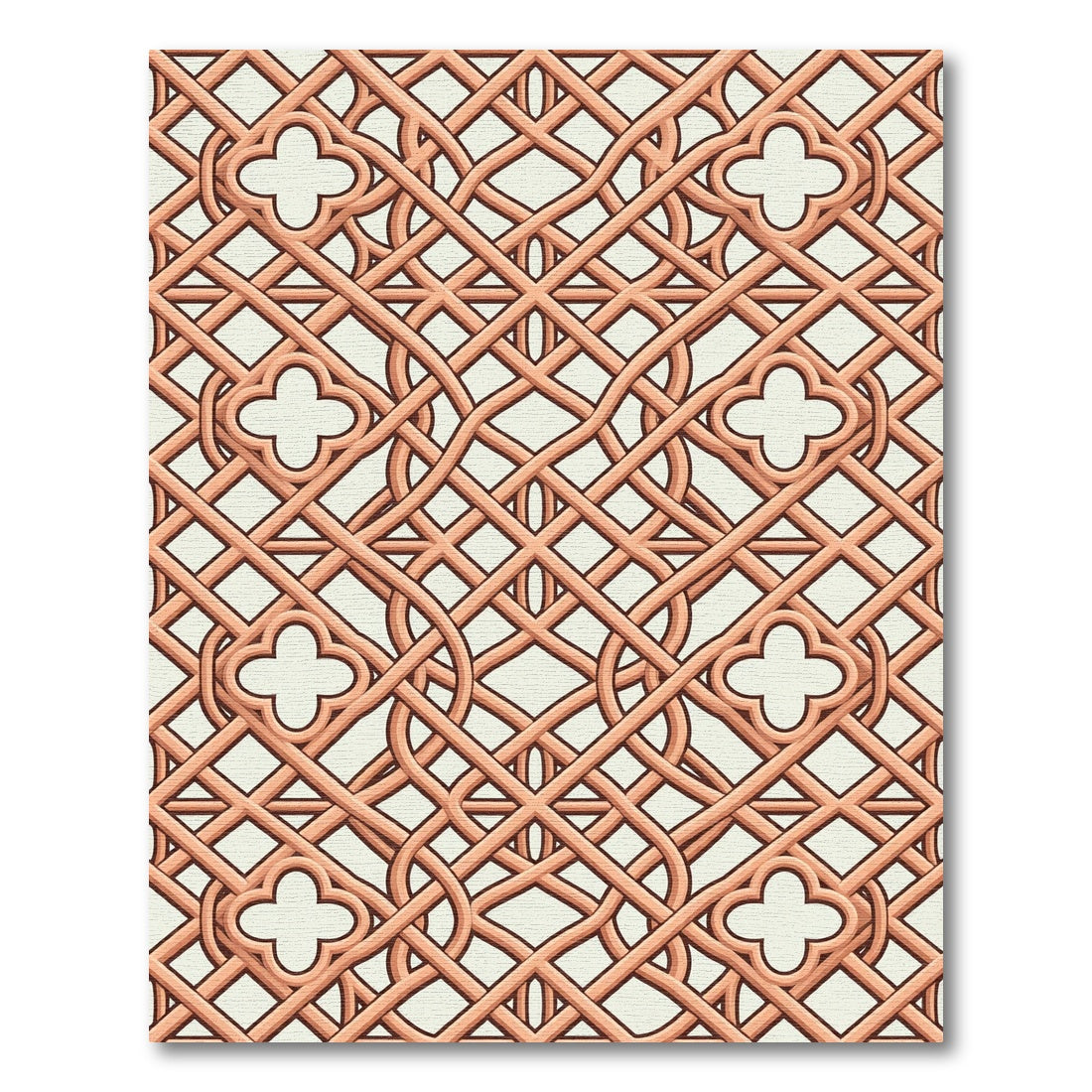Copper Lattice Quatrefoil Geometric Weave Rug
