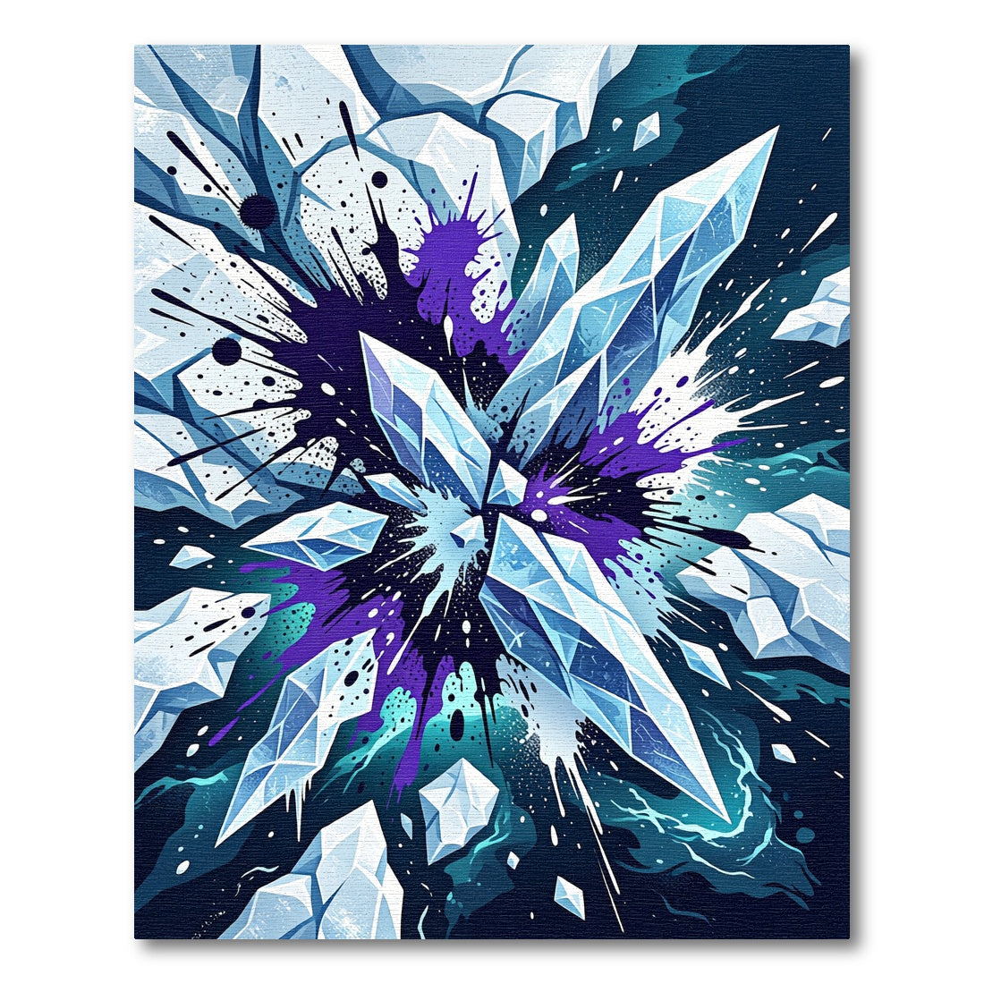 Crystal Shard Cobalt Splatter Rug