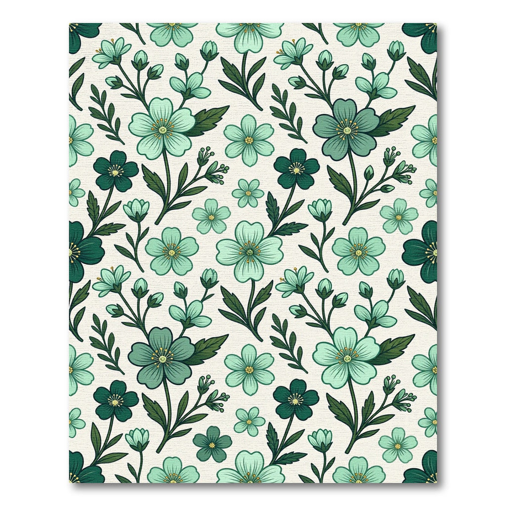 Teal Blossom Garden Pattern Rug