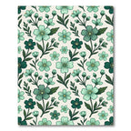 Teal Blossom Garden Pattern Rug