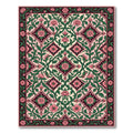 Pink Floral Vine Lattice Rug