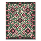 Pink Floral Vine Lattice Rug