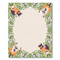 Whimsical Orange Bat Foliage Frame Rug