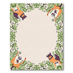 Whimsical Orange Bat Foliage Frame Rug