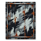 Industrial Black White Grunge Steel Art Rug