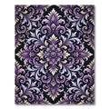 Elegant Purple Damask Ornate Medallion Rug