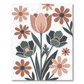 Terracotta Pastel Floral Bloom Arrangement Rug