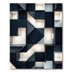 Deep Shadow Geometric Cubism Rug